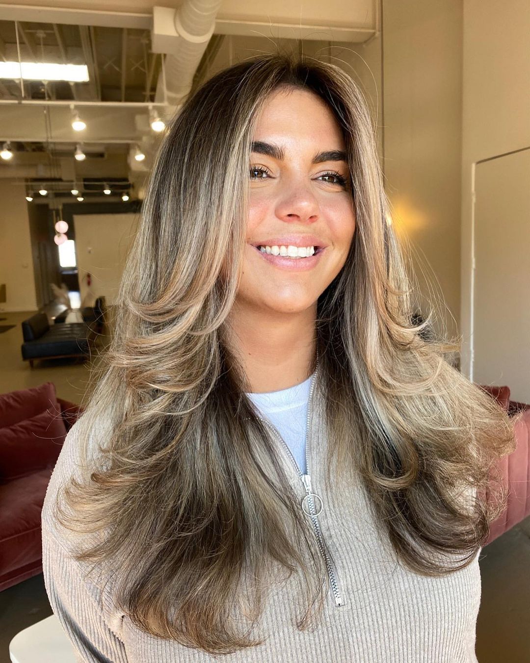 Butterfly cut with Balayage