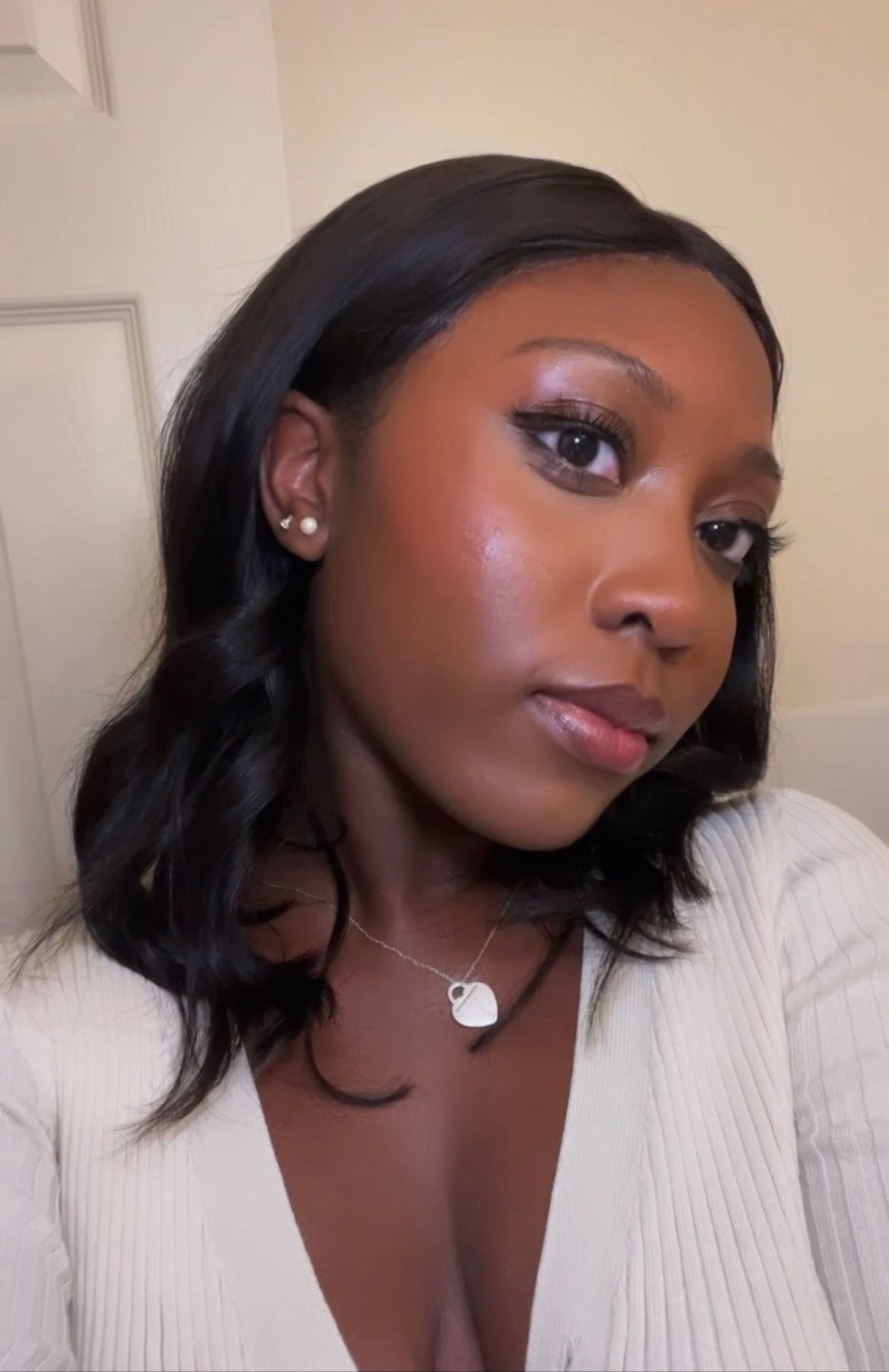 Selfie of Allure editor Annie Blay wearing the Danessa Myricks Blurring Balm Blush